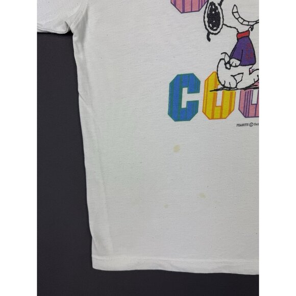 Rare True Vintage Snoopy Joe Cool Peanuts Art TV Cartoon Show White Tee Promo - Picture 6 of 11